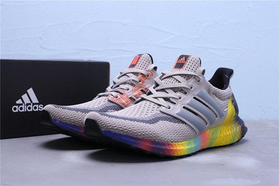 Adidas Ultra Boost 2.0 針織 灰彩虹色 休閒運動慢跑鞋 男女鞋 FW3726【ADIDAS x NIKE】