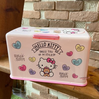 JP購✿18122200025 口罩收納盒 抱熊粉 kitty凱蒂貓 口罩盒 收納盒 口罩收納盒 面紙盒 置物盒