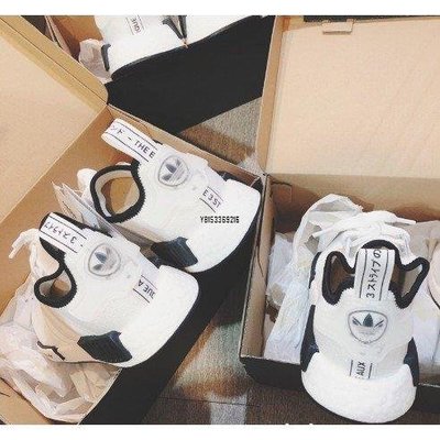 【正品】原廠  Adidas NMD R1 白 白黑 三葉草 DB3587  運動休閒潮鞋