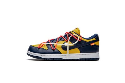 Off-White x Nike Dunk Low University Gold Midnight Navy CT0856-700