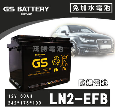 【茂勝電池】GS 統力 LN2 EFB 歐規 免加水 汽車電池 啟停車 怠速熄火