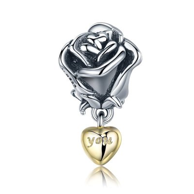 現貨Pandora 潘朵拉 925純銀手鏈配件情人節系列玫瑰串飾diy大孔珠子個性百搭散珠明星同款熱銷
