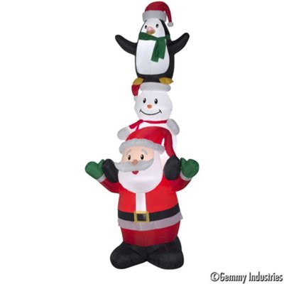 305CM充氣老公公、雪人、企鵝層層疊，聖誕佈置/充氣擺飾好收納/聖誕充氣，節慶王【X007908】