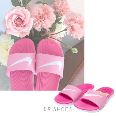 【Dr.Shoes】Nike KAWA SLIDE GS PS 拖鞋 大童鞋 女鞋 桃紅 819352-602