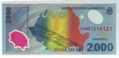 羅馬尼亞-2000元塑膠鈔