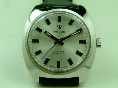 【古董錶】『庫存新品』70年代 REVUE THOMMEN 梭曼不鏽鋼手上鍊機械錶。非響鈴錶