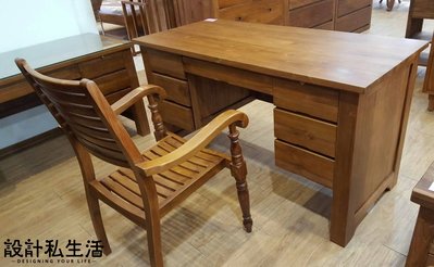 【設計私生活】柚木實木5尺電腦桌、書桌、辦公桌、寫字桌(免運費)126