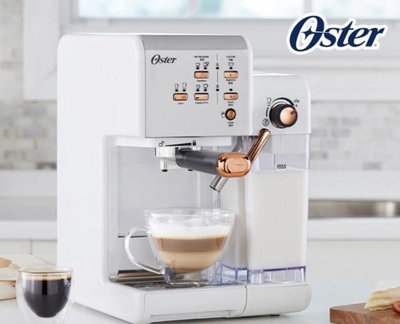 【美國Oster】奶泡大師二代義式咖啡機-經典銀/搖滾黑（義式/膠囊兩用)