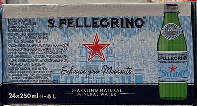 美兒小舖COSTCO好市多線上代購～San Pellegrino 聖沛黎洛 天然氣泡水/瓶裝水(250毫升x24瓶)