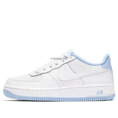 Nike Air Force 1 Baby藍 天空藍 休閒百搭時尚滑板鞋CD6915-103女鞋