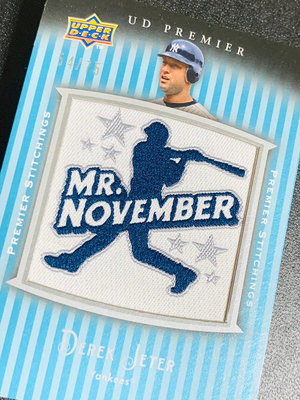 【MLB】14次全明星游擊手 洋基隊長 Derek Jeter 全球限量75 精緻電繡11月份先生 紀念特卡