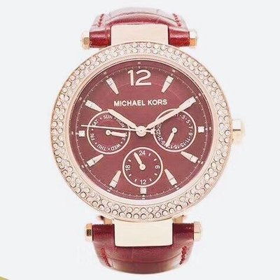 雅格時尚精品代購Michael Kors MK2568 石英三針 施華洛世奇水晶 皮帶手錶 歐美時尚 美國代購