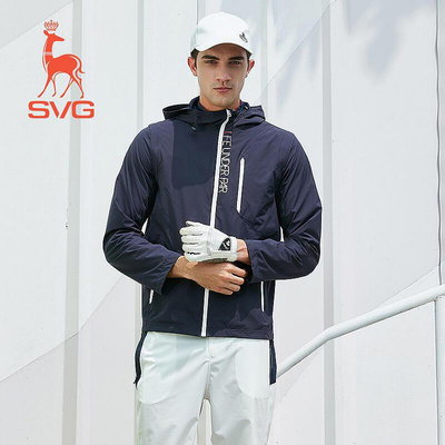 易匯空間 新款SVG高爾夫服裝男時尚連帽風衣夾克防水男士運動外套雨衣GE1148