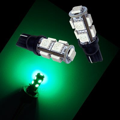 【PA LED】T10 9晶 27晶體 SMD LED 綠光 耐熱底座 小燈 方向燈 儀表燈 定位燈 牌照燈