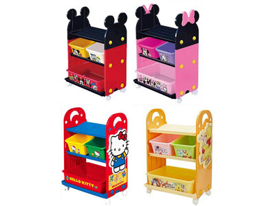 佳佳玩具 ----- 迪士尼 正版授權 米妮 米奇 三層玩具收納櫃 玩具收納 書架 日本製【3742214】