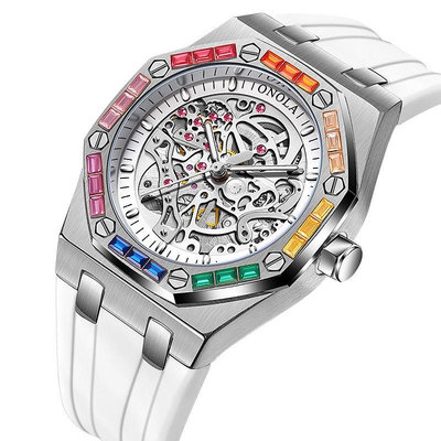 ONOLA ON3834D 時尚 休閒（2023新款）彩虹鑽全自動機械手錶 防水男士手錶