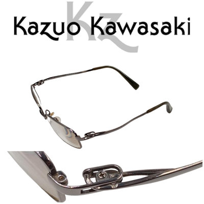 【皮老闆】 二手真品 Kazuo Kawasaki 川崎和男 鈦金屬 日本製 眼鏡 鏡框 (148)