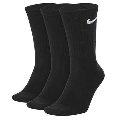Nike Everyday Lightweight 訓練中筒襪 運動襪 黑色襪子 3 雙入 SX7676-010