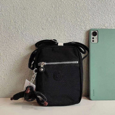 小Z代購#Kipling 猴子包 K23511 黑色 手機包 休閒 輕量斜背肩背包 多夾層 日常 旅遊