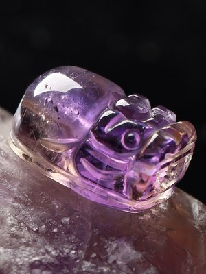 親寶水晶天然紫黃晶貔貅吊墜水晶飾品吊墜配件 小眾飾品~特價