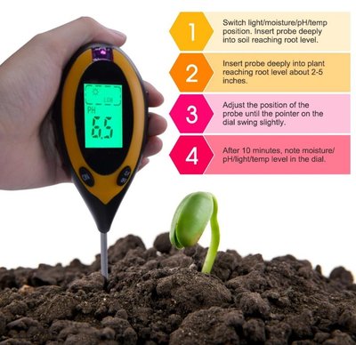 *蝶飛*四合一土壤檢測PH酸鹼值溫度濕度日照光照園藝檢測酸鹼度測試儀PH計水分測試儀器酸度計濕度ph光照計