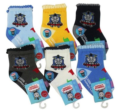 【卡漫迷】 Thomas 襪子 9-11cm 三雙組 半統 童襪 ㊣版 適用1-2歲 兒童 純棉 湯瑪士 蒸汽 小火車 台灣製