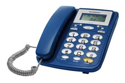 【胖胖秀OA】旺德WONDER WD-7002來電顯示有線電話(藍/米白/黑)※含稅※