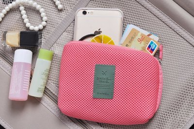 多功能 網面夾棉收納包 化妝包 盥洗包 手機包 旅行整理收納包（DBS10）