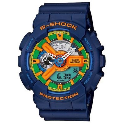 【CASIO G-SHOCK】 藍樂高街頭潮流時尚概念錶-GA-110FC-2A