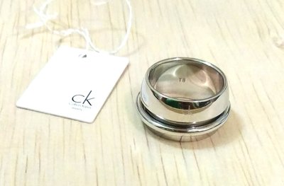 CK 全新專櫃正品 保證真品 男款素面 造型戒指 圓弧面 鈦鋼不鏽鋼 Calvin Klein 銀色 6號7號
