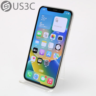 【US3C-桃園春日店】【一元起標】公司貨 蘋果 Apple iPhone X 256G 銀 5.8吋 Face ID IP67防水防塵 A11晶片 二手手機