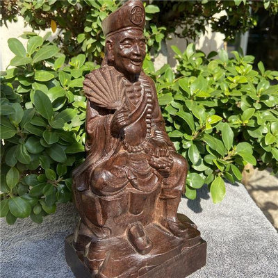越南沉香木雕家居人物擺件降龍尊者神像活佛濟公神像實木工藝品