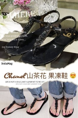 Chanel G31558 山茶花果凍鞋 黑 37 / 38