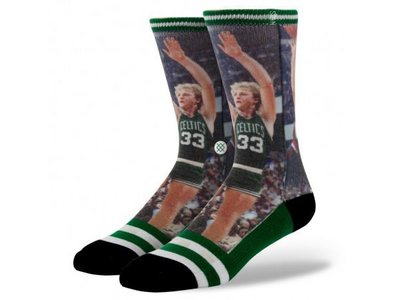2013 美國加州襪子品牌 STANCE SOCKS x NBA LEGENDS 傳奇球星 LARRY BIRD 滿版印刷 中長筒襪