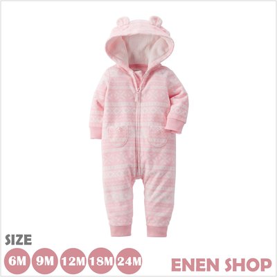 『Enen Shop』@Carters 粉色費爾島款保暖連身衣 #118G022｜24M