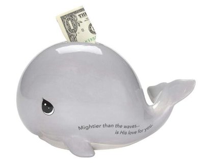 歐洲進口 陶瓷鯨魚造型存錢筒 可愛鯨魚存錢筒儲錢筒 零錢筒桌面擺件裝飾品 3403A