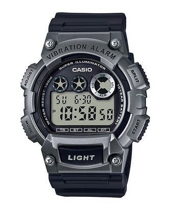 【CASIO 專賣】數字錶 W-735H-1A3 倒數計時 每日鬧鈴 震動 碼錶 超亮LED 防水100米