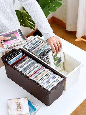 現貨 日本進口CD收納盒家用DVD光盤整理收納箱磁盤專輯儲存盒ps4漫畫盒 收纳包