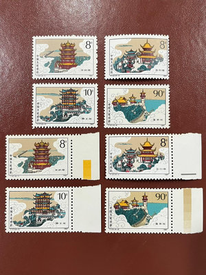 1987年T121中國歷代名樓郵票2套，品相如圖，標價為2套