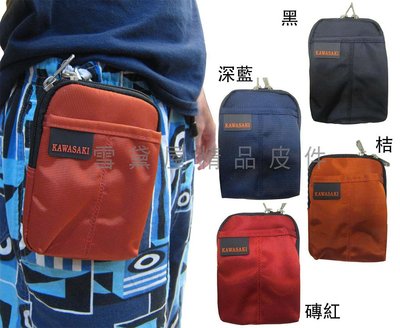 ~雪黛屋~KAWASAKI 腰包4.7吋手機超無敵耐用外掛腰包PDA袋台灣製造品質保證高單數防水尼龍布材質HKA155