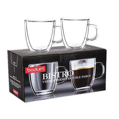【熱賣】盒裝丹麥BODUM BISTRO經典手工製雙層隔熱玻璃杯 咖啡杯 啤酒果汁杯 KECB