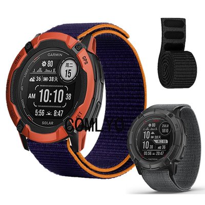 適用於 Garmin Instinct 2X 太陽能運動戰術錶帶錶帶 Hook&amp;Look 尼龍皮帶手鍊