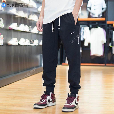 Nike 耐吉 男褲2023秋新款跑步運動舒適透氣針織收口長褲FB6813-010