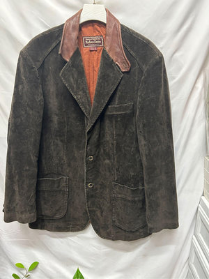 含運#男裝法國尺碼40號#mcs#Marlboro Classics絨布皮領西裝外套#古著保存不錯#二手
