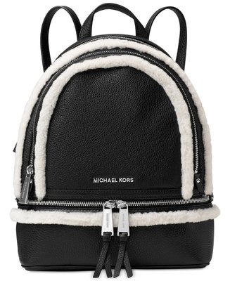 美國名牌Michael Kors Rhea Zip Backpack 專櫃款黑色後背包(中款)現貨在美特價$5680含郵