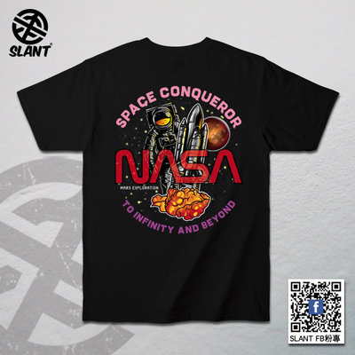 SLANT NASA 短袖T恤 太空人登入火星 MARS 潮流T恤 OUTER SPACE 雙面印刷 ASTRONAUT