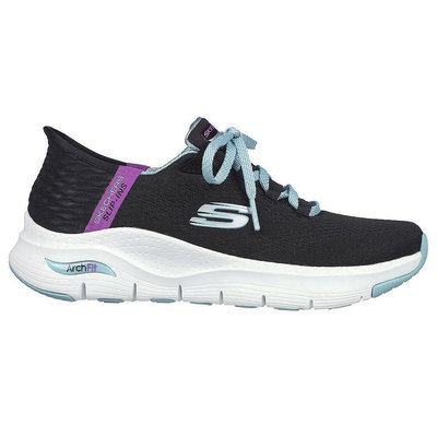 SKECHERS  ARCH FIT 女款 黑藍紫色 健走鞋 瞬穿舒適科技 149568BKMT