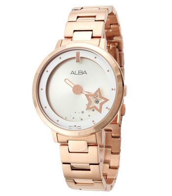 ALBA 雅柏錶 時尚星星浪漫淑女腕錶(AG8366X1)-白面玫瑰金/38mm