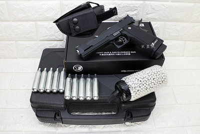台南 武星級 WE HI-CAPA 5吋龍 全金屬 CO2槍 A版 + CO2小鋼瓶 + 奶瓶 + 槍套 + 槍盒