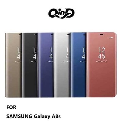 QinD SAMSUNG Galaxy A8s 透視皮套 掀蓋 硬殼 手機殼 保護套 支架